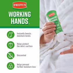 O'Keeffe's Working Hands, 80ml Tubes (2 Pack) - Hand Cream for Extremely Dry, Cracked Hands | Instantly Boosts Moisture Levels, Creates a Protective