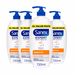 Sanex Body Wash - Expert Skin Health - Sensitive Shower Cream - Dermatologist Tested Gentle For Sensitive Skin - Multipack - ...
