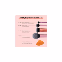 Real Techniques Everyday Essentials + Makeup Sponge Kit, 4 Makeup Brushes and 2 Makeup Blender Sponges,Blush, Bronzer, Eyeshadow, and Powder,