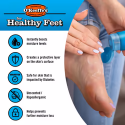 O'Keeffe's Healthy Feet Value Size Jar, 180g ? Foot Cream for Extremely Dry, Cracked Feet | Instantly Boosts Moisture Levels, Creates a Protective