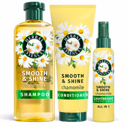 Herbal Essences Chamomile Smooth & Shine Set: Shampoo 350ml + Conditioner 250ml + Lightweight Leave-In Conditioner All In One ...