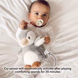 Nuby Penguin Baby Cry Sensor Sleep Aid with Different Sound Options to Soothe Baby to Sleep | Calming Lullabies | White Noise | Suitable from Birth