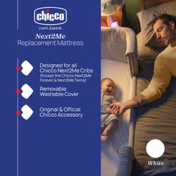 Chicco Next2Me Standard Mattress, White | Original & Official Replacement for Original & Air Co-Sleeping Cribs