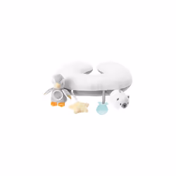 Nuby Penguin Tummy Time Pillow For Babies, Grey And White Plush Nursery Accessories, 1 Count (Pack of 1)