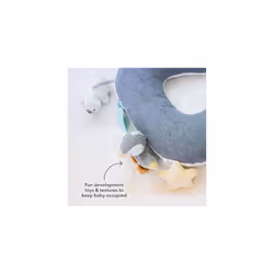 Nuby Penguin Tummy Time Pillow For Babies, Grey And White Plush Nursery Accessories, 1 Count (Pack of 1)