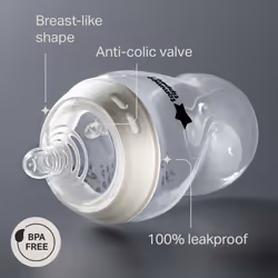 Tommee Tippee Natural Start Anti-Colic Baby Bottle, 340ml, 3+ months, Medium Flow Breast-Like Teat for a Natural Latch, Anti-Colic Valve,