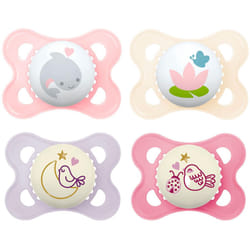 MAM Day & Night (2+2) SkinSoft Silicone Soothers 0-6 months, 4 pieces, 2 travel boxes