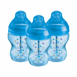 Tommee Tippee Advanced Anti-Colic Baby Bottle, 260ml, Slow-Flow Breast-Like Teat for a Natural Latch, Triple-Vented Anti-Coli ...