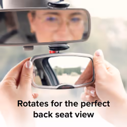 Diono See Me Too Rear View Baby Mirror for Car, Fully Adjustable with Wide Crystal Clear View, Shatterproof, Crash Tested