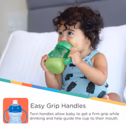 Nuby 2-Pack No-Spill Super Spout Plastic Grip N' Sip Cup, Red and Blue