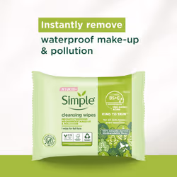 Simple Kind to Skin Bio-degradable Cleansing Wipes face wipes to remove waterproof eye make-up for sensitive skin 6x 25 wipes