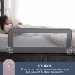 Dreambaby Prague Toddler Bed Rails Guard - Foldable & Portable Safety Barrier for Toddlers - Fits Single to King Size Mattresses with Flat Bed Bases -