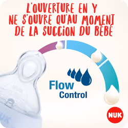 NUK First Choice+ Baby Bottle - 6-18 Months - Temperature Control - Flow Control - Anti-Colic Aeration System - 360ml - BPA Free - Silicone Teat -