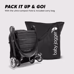 Baby Jogger City Tour 2 Travel Stroller | Ultra-Lightweight, Foldable & Compact Pushchair Buggy | Pitch Black