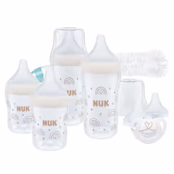 NUK Perfect Match Perfect Start Baby Bottles Set | 0-6+ Months | Adapts to Baby's Palate | 4 x Anti Colic Baby Bottles, Dummy ...