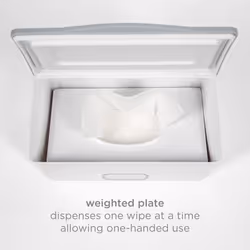 Ubbi Baby Nappy Wipes Dispenser | Baby Nappy Wipes Case, Baby Wipes Holder with Weighted Plate, Keeps Wipes Fresh and Non-Slip Rubber Feet, Grey