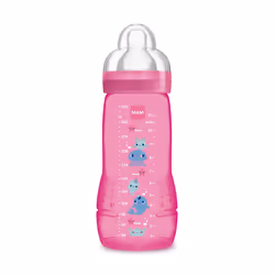 MAM - Easy Active 6+ Months Bottle (330 ml) Pink ? Bottle with Ultra-Fast X-Speed Silicone Teat ? Baby Bottle with airtight S ...