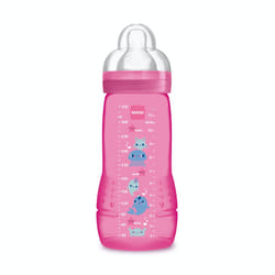 MAM - Easy Active 6+ Months Bottle (330 ml) Pink ? Bottle with Ultra-Fast X-Speed Silicone Teat ? Baby Bottle with airtight Seal