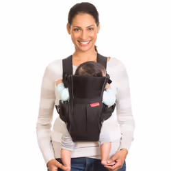 Infantino Swift Classic Carrier with Pocket - 2 Ways to Carry Black Carrier with Wonder Bib & Essentials Storage Front Pocket ...