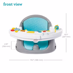 Infantino - Music & Lights 3-in-1 Discovery Growing Baby Booster Seat - Convertible Dining Chair - Adjustable Size - Interactive Toys & Snack Tray -