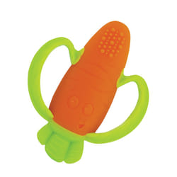 Infantino - Lil' Nibble Teethers - Carot Toother - Toy Toother - Silicone Soft-Textured Teether - Sensory Exploration - Teething Relief - Easy to Hold