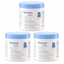 Aveeno Baby Eczema Therapy Nighttime Balm, with natural Colloidal Oatmeal and Dimethicone for Dry Skin and Baby Eczema Relief ...