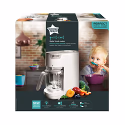 Tommee Tippee Quick-Cook Baby Food Maker, Blender and Steamer, Food Processor, For All Stages of Baby Weaning, 200g Capacity, White