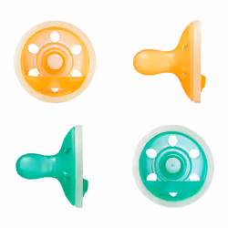Tommee Tippee Breast-like Night Glow Dummy, Lightweight, One-Piece Silicone Design, 0-6m, 4 Pack