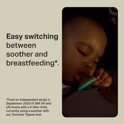 Tommee Tippee Breast-like Night Glow Dummy, Lightweight, One-Piece Silicone Design, 0-6m, 4 Pack