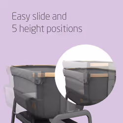 Maxi-Cosi Iora Co-Sleeper Crib, Foldable Baby Bedside Crib, 0?6 Months, max 9 kg, 4 Incline & 5 Height Positions, Easy Slide, Comfortable Mattress,