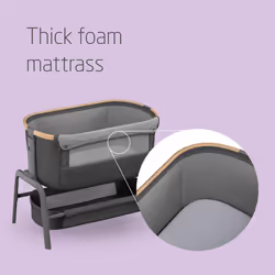 Maxi-Cosi Iora Co-Sleeper Crib, Foldable Baby Bedside Crib, 0?6 Months, max 9 kg, 4 Incline & 5 Height Positions, Easy Slide, Comfortable Mattress,