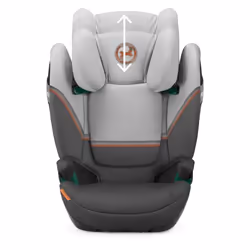 CYBEX Gold child seat Solution S2 i-Fix, For cars with and without ISOFIX, 100 - 150 cm, From approx. 3 to 12 years (15 - 50 kg), Lava Grey