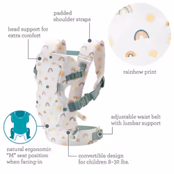 Infantino Flip Advanced 4-in-1 Baby Carrier - Ergonomic, Convertible, Face-in and Face-Out Front and Back Baby Carrier Newborn to Toddler 3.6-14.5 kg,