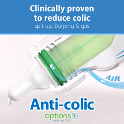 Dr Brown's Natural Flow Anti-Colic Options+ Narrow Baby Bottle, Sampler Kit, 1x 4oz/120ml Bottle & 1x 8oz/250ml Bottles with Level 1 Slow Flow Teat,