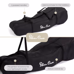 Silver Cross - Universal Stroller Bag - Pram Organiser Bag | Travel Bag - Pram Accessories - Water Resistant - Black