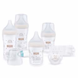 NUK Perfect Match Perfect Start Baby Bottles Set | 0-6+ Months | Adapts to Baby's Palate | 4 x Anti Colic Baby Bottles, Dummy ...