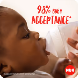 NUK Perfect Match Glass Baby Bottles Set | 3+ Months | Adapts to Baby's Palate | Temperature Control | Anti Colic Vent | 120 ml & 230 ml | BPA-Free |