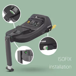 Maxi-Cosi CabrioFix i-Size Car Seat Base, 40-75 cm, 0-12 kg, ISOFIX Car Seat Base, Installation Feedback, Click & Go, Compatible with the Maxi-Cosi
