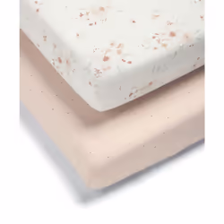 Mamas & Papas 2 Pack Cot/Bed Fitted Sheets, Floral