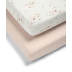 Mamas & Papas 2 Pack Cot/Bed Fitted Sheets, Floral