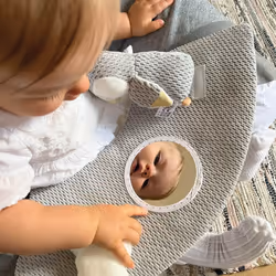 Nuby Penguin Sit-Me-Up Baby Seat ? Inflatable Sit & Play Floor Seat | Detachable Tray | Machine Washable | Suitable from 6 Months Plus (Grey)