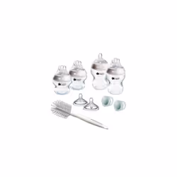 Tommee Tippee Natural Start Newborn Starter Set, 150 ml and 260 ml Anti-Colic Baby Bottles, Medium-Flow, Breast-Like Teats fo ...