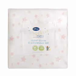 Silentnight Safe Nights Cot Bed Duvet Cover Set ? 100% Cotton Toddler Child Quilt Duvet Cover and Pillowcase Set ? Super Soft, Hypoallergenic and
