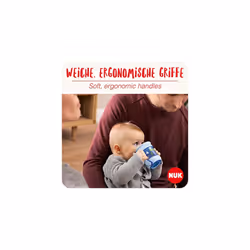 NUK Mini Magic Cup Sippy Cup , 360? Anti-Spill Rim , 6+ Months , Easy Grip Handles , BPA-Free , 160 ml , Blue & Turquoise , 2 Count
