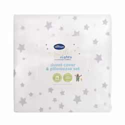 Silentnight Safe Nights Cot Bed Duvet Cover Set ? 100% Cotton Toddler Child Quilt Duvet Cover and Pillowcase Set ? Super Soft, Hypoallergenic and