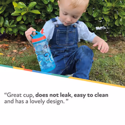 Nuby Super Flip Water Bottle-No Spill Active Toddler Sippy Cup|540ml/18oz |Carry Handle|Freeflow|Dishwasher, Steriliser Safe|Suitable Beaker for 18