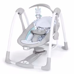 Ingenuity ConvertMe 2-in-1 Compact Portable Automatic Baby Swing & Infant Seat, Battery-Powered Vibrations, Nature Sounds, 0- ...