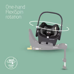 Maxi-Cosi Pebble 360 i-Size, Baby Car Seat, 360 Car Seat Newborn, 0-15 Months (40-83 cm), One-Hand Rotation, ClimaFlow, Easy-in Harness, G-Cell Side