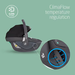 Maxi-Cosi Pebble 360 i-Size, Baby Car Seat, 360 Car Seat Newborn, 0-15 Months (40-83 cm), One-Hand Rotation, ClimaFlow, Easy-in Harness, G-Cell Side
