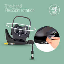 Maxi-Cosi FamilyFix 360 i-Size Base, Rotating Car Seat System, 360 Swivel ISOFIX Base, 0-4 Years (40-105 cm), One-Hand FlexiSpin Rotation, TravelSafe
